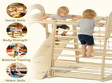 6 in 1 Kids Climbing Frame with Slide, Monkey Bars, Gymnastics Rings, Ladder, Climbing Net, for 3-6 T3398P422172