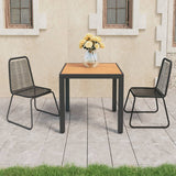 Dining Set Black and Brown PVC Rattan Compact Lightweight 3060124