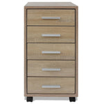 ZNTS Office Drawer Unit with Castors 5 Drawers Oak 243063