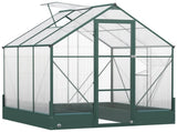 6x6 FT Polycarbonate Greenhouse with Base and Raised Bed, Walk-in Greenhouse with Aluminium Frame, T3398P314759