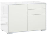 High Gloss Frame Sideboard, Push-Open Design with 2 Drawer for Living Room, Bedroom, 74H x 79W x T3398P343441