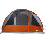 Family Tent Tunnel 7-Person Grey and Orange Waterproof 94627