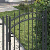 Fence Gate with Spear Top with Lock Grey 103 x 150 cm Steel 42009040