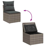 Garden Sofa Set with Cushion 14 pcs Grey Poly Rattan 3364958