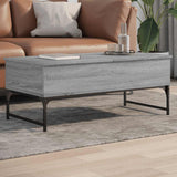 Coffee Table Grey Sonoma 100x50x40 cm Engineered Wood and Metal 845379