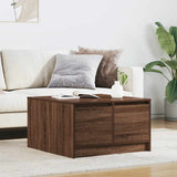 Coffee Table with Drawers Brown Oak 70.5x70x40 cm 3328414
