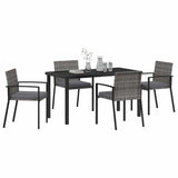 Garden Dining Set 5 pcs Grey Powder-Coated Steel 3379256
