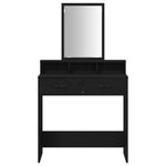 ZNTS Vanity Table Black Oak MDF and Glass 79 x 41 x 140 cm 865137