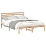 Bed Frame with Headboard Brown 120 x 200 cm Solid Pine Wood 872290