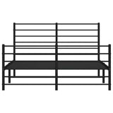 Metal Bed Frame without Mattress with Footboard Black 150x200cm 352339