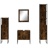 ZNTS 4 Piece Bathroom Cabinet Set Smoked Oak Engineered Wood 3214356