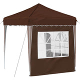 Pop-up Party Tent 195 x 195 x 245 cm Brown Oxford Fabric 42019731