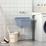Sink Washbasin for Wall Mounting Grey 50x35x24 cm Resin 4002797