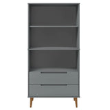 Bookcase MOLDE Grey 85x35x170,5 cm Solid Wood Pine 350542