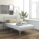 Bed Frame without Mattress White Metal 90x200 cm 325010