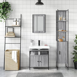 3 Piece Bathroom Furniture Set Grey Sonoma Engineered Wood 3214798