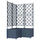 Garden Planter 3 pcs Grey 80 x 80 x 143 cm Plastic 42002864
