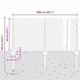 Fence and Post Silver 0.6 x 10 m Steel 3336286