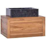 Wall-mounted Bathroom Cabinet 60x45x30 cm Solid Teak Wood 320437
