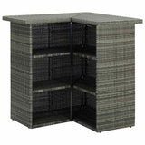 Corner Bar Table Grey 100x50x105 cm Poly Rattan 313482