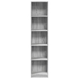 Bookcase Grey Sonoma 40x24x176 cm Engineered Wood 857797