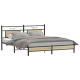 Bed Frame without Mattress Sonoma Oak 183x203 cm Engineered Wood 4106948