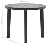 Garden Table Anthracite 89 cm Plastic 48807