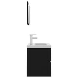 ZNTS Bathroom Furniture Set Black Engineered Wood 3071676