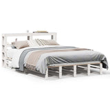 Bed Frame without Mattress White 140x190 cm Solid Wood Pine 3306523