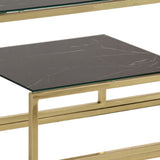 Console Table Gold Stainless Steel and Tempered Glass 350004