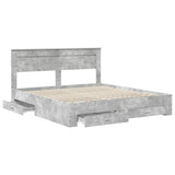 Bed Frame Concrete Grey 180 x 200 cm Engineered Wood 3409961