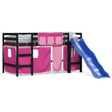 Kids' Loft Bed with Curtains without Mattress Pink 80x200 cm 3207017