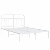Metal Bed Frame without Mattress with Headboard White 140x190cm 376649