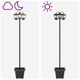3-Head Lamp Post with Planter Black 32 x 32 x 188 cm 42042694