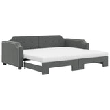Daybed with Trundle and Mattresses Dark Grey 90x190 cm Fabric 3197708