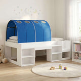 Kids'High Bed Frame with Storage White and Blue 3423595