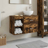 Bathroom Furniture Set 2 pcs Smoked Oak Engineered Wood 3403876