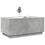 ZNTS Coffee Table with LED Lights Concrete Grey 90x50x40 cm 839878