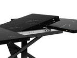 Round extendable table with marble look - 100 cm x 75.5 cm high - With sturdy N639P439338S