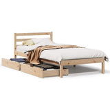 Bed Frame without Mattress 90x190 cm Single Solid Wood Pine 3301526