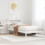 Bed Frame without Mattress White 75x190 cm Small Single Solid Wood Pine 3305707