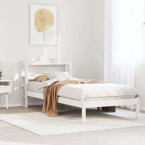 Bed Frame without Mattress White 90x200 cm Solid Wood Pine 3305717