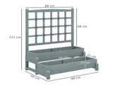 2-Tier Garden Bed with Trellis, Wooden Elevated Planter Box with Drainage Holes, Outdoor T3398P328034