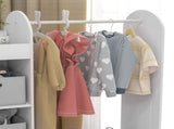 Kids Clothes Rail with Storage Shelf, Boxes, Mirror for Bedroom, Nursery, White T3398P379025