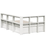 Bookcase Bed without Mattress White 140x190cm Solid Wood Pine 3324473