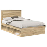 Bed Frame with Headboard Sonoma 120 x 190 cm Solid Pine Wood 3409777