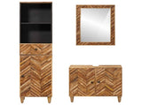 Bathroom Cabinet Set with Drawer 3 pcs Solid Mango Wood 3310178