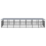 Outdoor Dog Kennel with Roof Steel 13.14 m 3124612