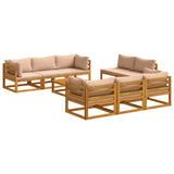 9 Piece Garden Lounge Set Modular Natural Solid Acacia Wood 3417287