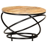 Coffee Table Black 60x60x40 cm Solid Rough Mango Wood 321935
